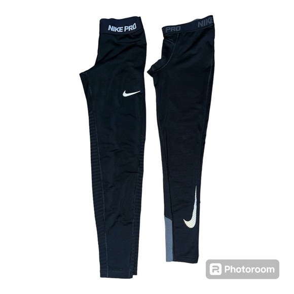 Girls Nike pro dri-fit leggings bundle XL black athletic running swoosh - Picture 1 of 16